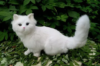 modeliavimo mielas balta katė 26x28cm modelis polietileno&kailis katė modelį, namų dekoravimo prekėms ,modelis dovana d389