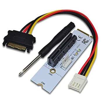 NGFF M. 2 PCI-E 4X Riser Card M2 Mygtuką M, Kad būtų Pcie X4 Adapteris Su LED Įtampos Indikatorius ETH Bitcoin Miner Kasyba