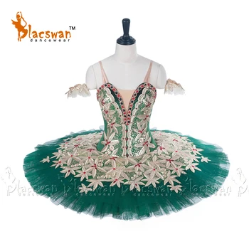 Green Velvet Kabliukai ir Kilpelės Profesionalių Baleto Kostiumas La Esmeralda Pokytis Baleto Patiekalas Tutu BT683