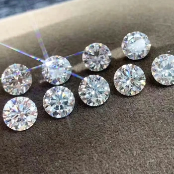 Sintetinių moissanites deimantai su EF Baltos apvalios lakuotais supjaustyti moissanites akmuo perlas