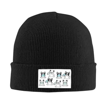 Prancūzų Buldogas Megzti Skrybėlę Beanies Žiemos Skrybėlės Šiltas Hip-hop Šunų Mylėtojas Kepurės Vyrai Moterys