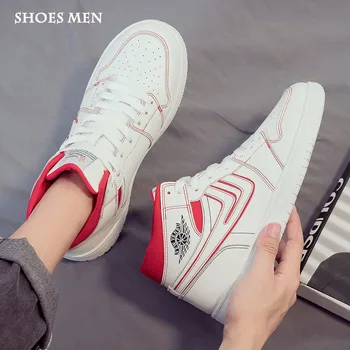 Bateliai vyrai naujų kvėpuojantis high-top sportbačiai tendencija Gaobang baltos spalvos vyriški batai visas rungtynes, laisvalaikio sportiniai bateliai vyras batai