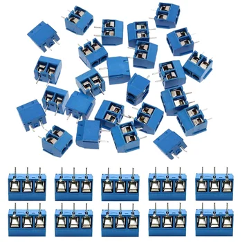 60Pcs 5mm Pikis 2 Pin Ir 3-Pin PCB Mount Varžtas Gnybtų Bloko Jungtis Arduino (50 x 2 Pin, 10 x 3 Pin)
