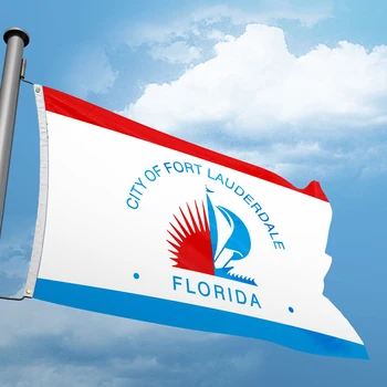 Fort_Lauderdale Floridos Vėliavos 3*5FT 90*150CM JAV valstijos Miesto Vėliavas Amerikos Logotipą Patalpų Lauko Dekoro Baneriai Poliesteris