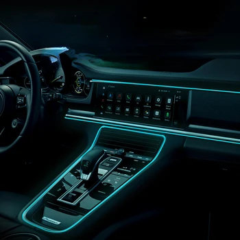 LED Automobilio Salono Aplinkos Juostelės Žibintai, RGB Optinio Pluošto Atmosfera Neoninis Apšvietimas Kit W/ APP Nuotolinio Valdymo Auto Dekoratyvinių Lempų