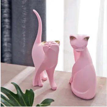Mielas rožinis gyvūnų katė amatų, kūrybos namų biuro restoranas darbalaukio papuošalai, gražios gimtadienio dovanos