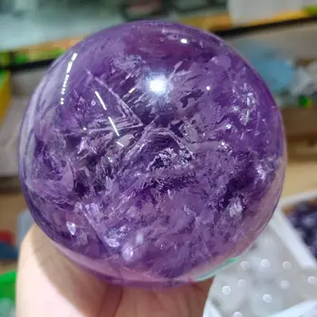 Gamtos Violetinė Crystal Ball Energijos Rūdos Namų Biuro Apdailos Amatų Dovanos Mineralinių Reiki Healing Turtas