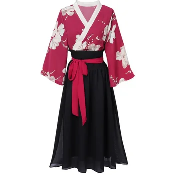 Pavasarį ir vasarą 2022 naujas mergaičių huajianyao senovės stiliaus Hanfu Han elementas pagerėjo kryžiaus apykaklės Kinų stiliaus sijonas kostiumas